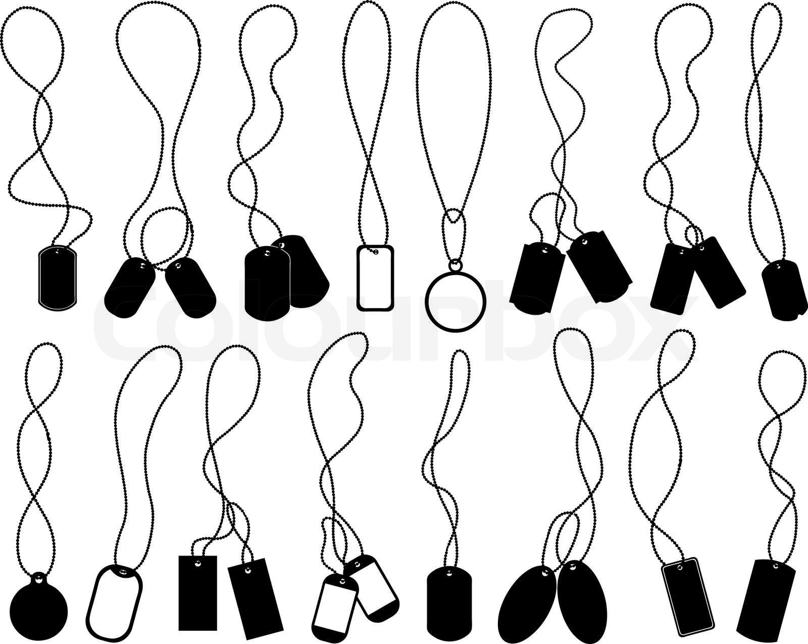 military dog tags drawing