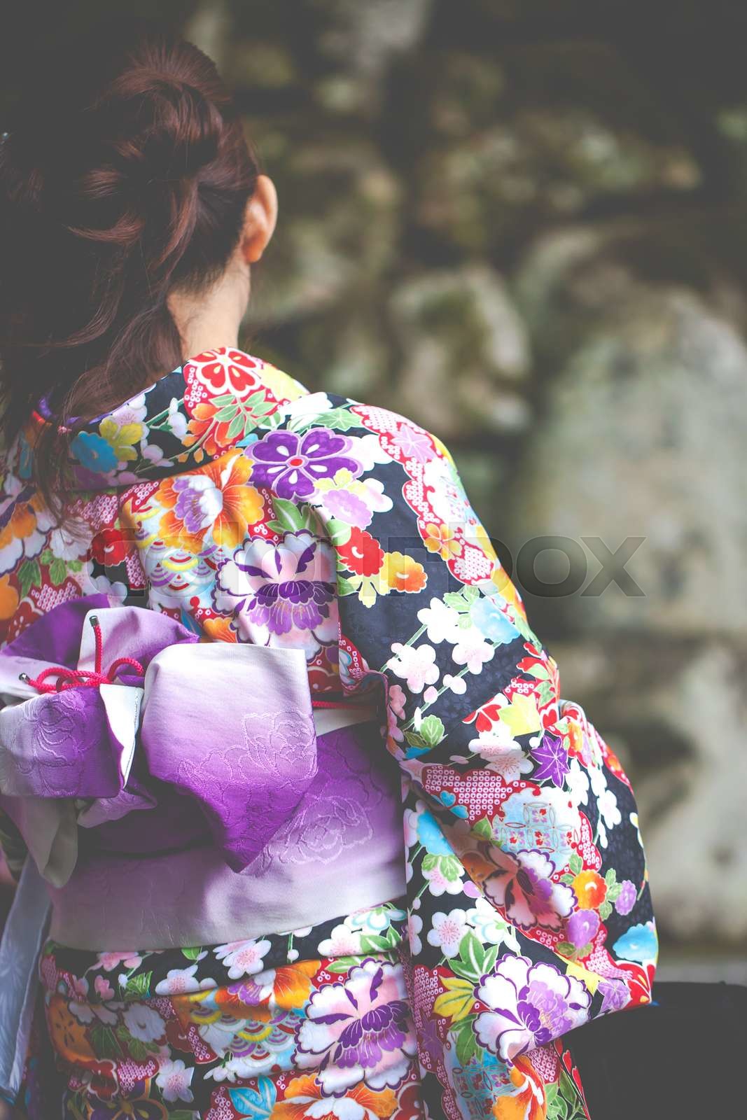 Japanese women wear a traditional dress called Kimono for Sa Colourbox