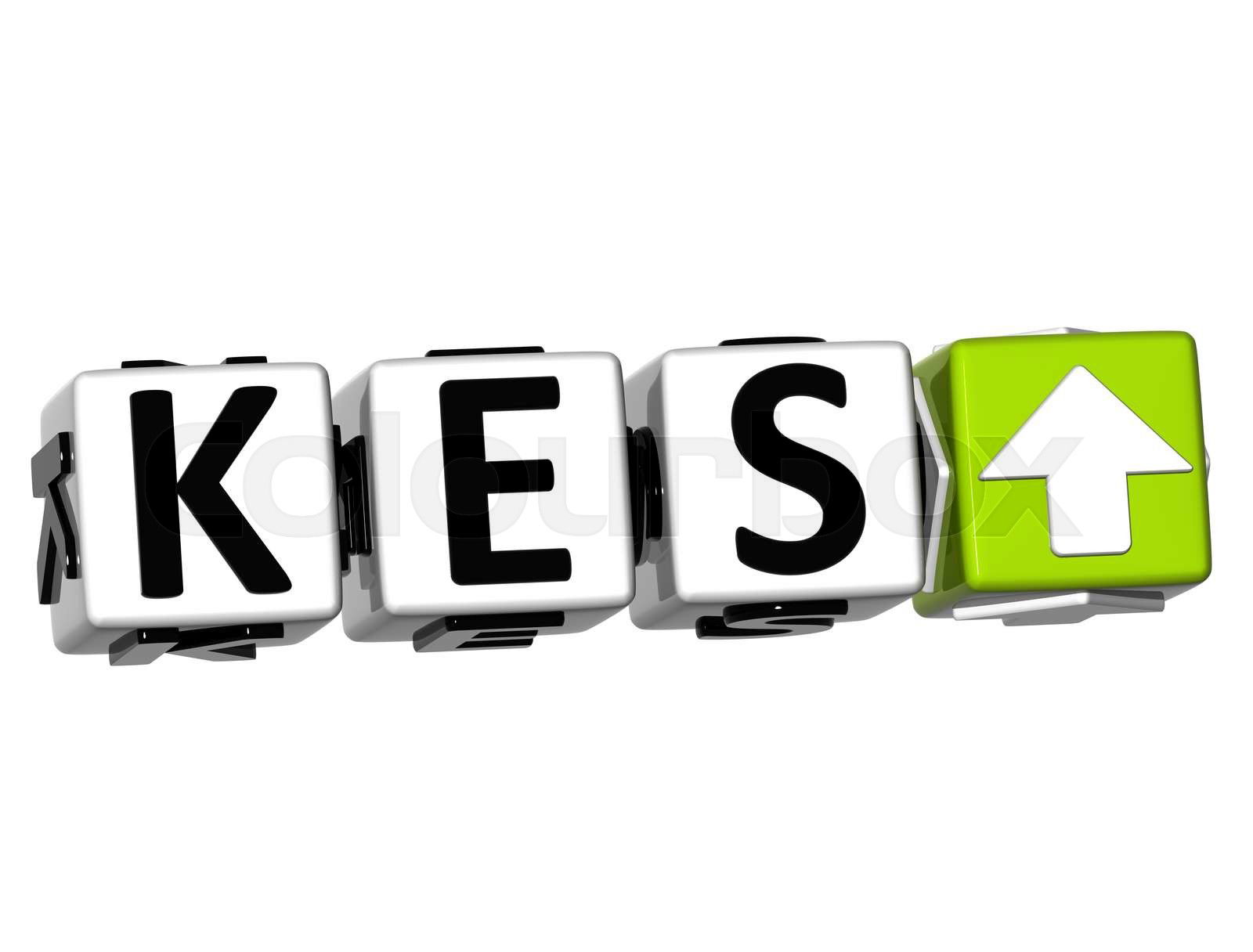 3D Kenyan Shilling Currency KES Button Click Here Block Text Colourbox