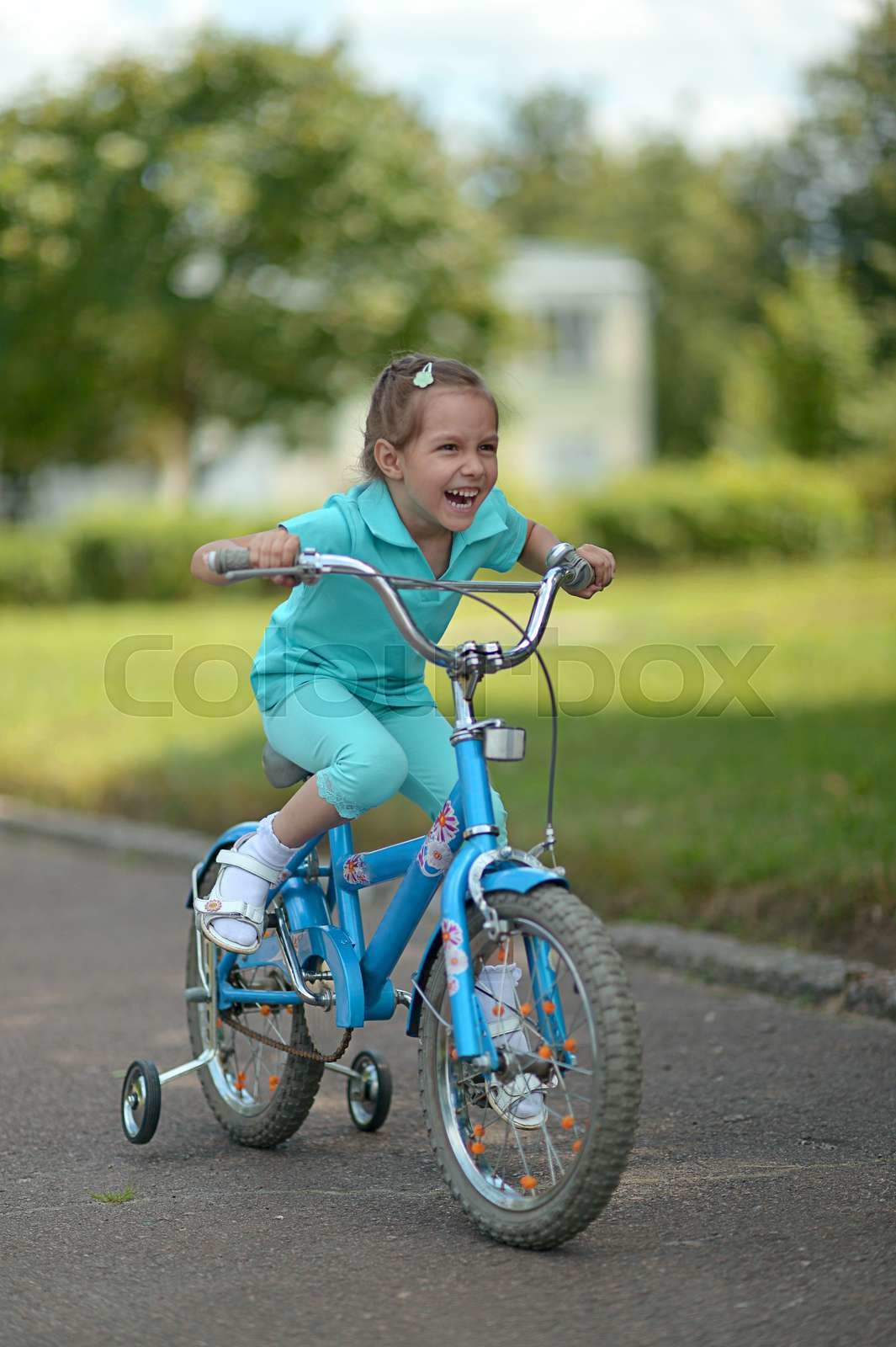 Little girl on bicycle hotsell