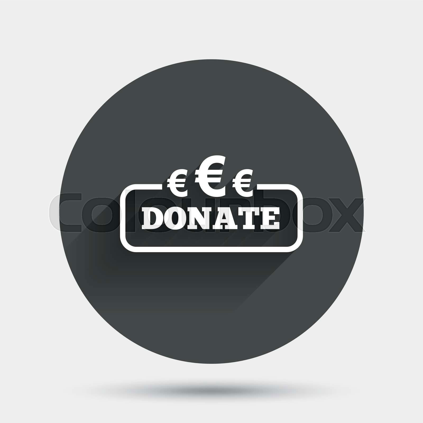 Donate sign icon. Dollar usd symbol. Circle flat button with