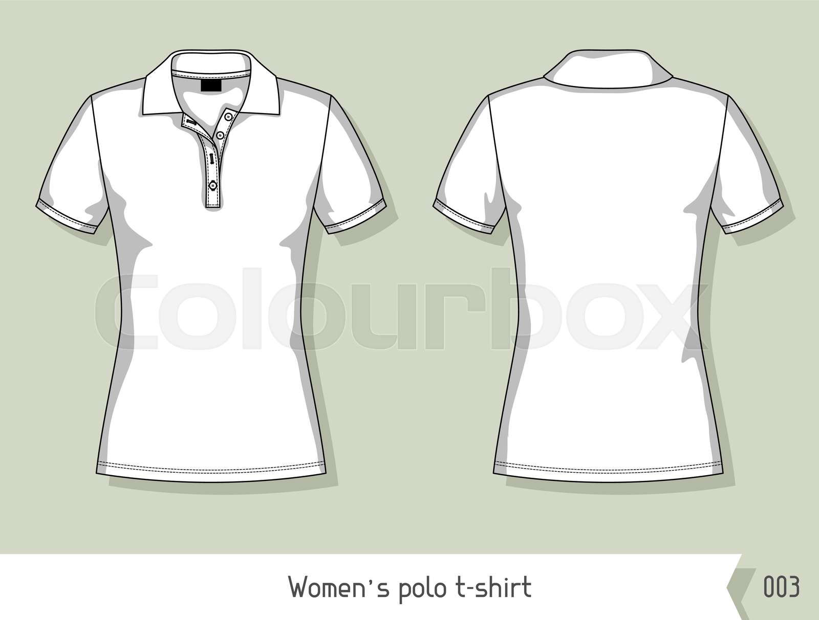 Women polo t shirt. Template for design easily editable by Colourbox