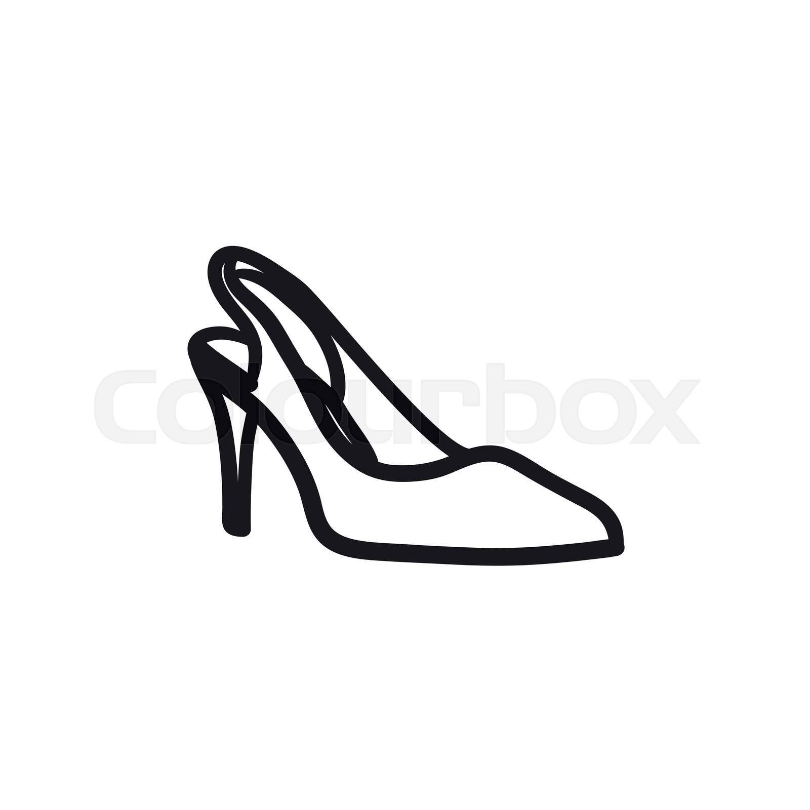 High heel shoe vector sketch icon isolated on background. Ha Colourbox