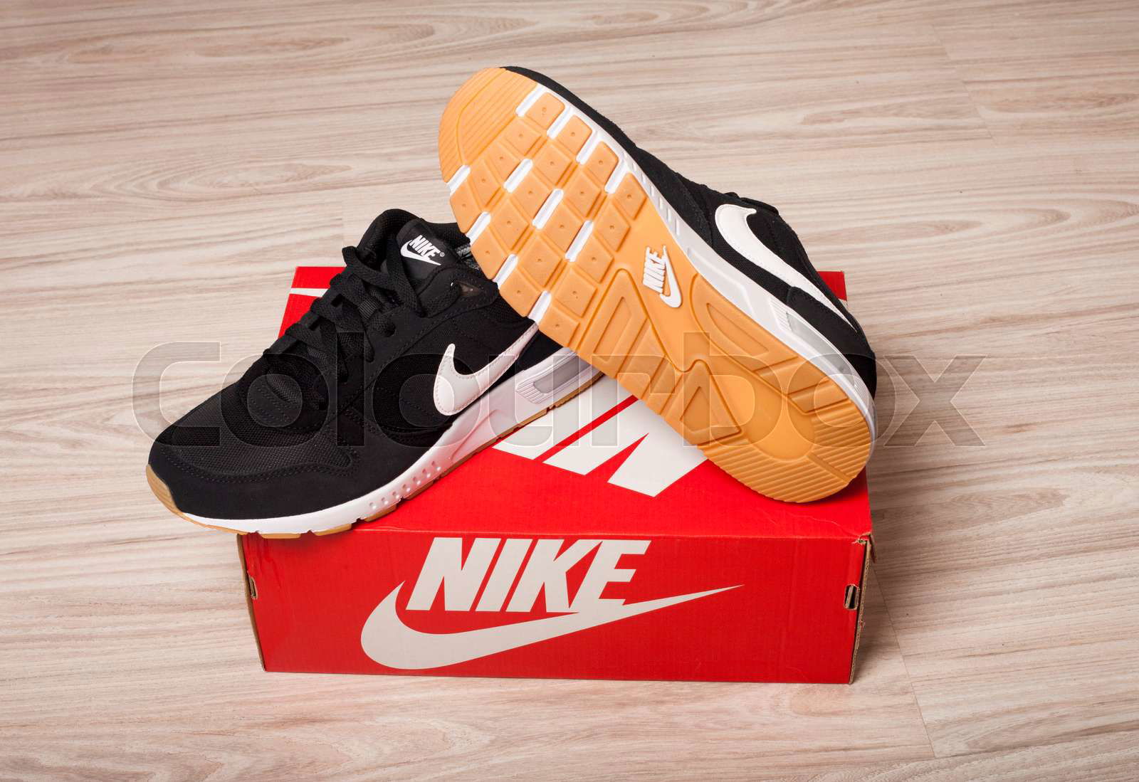 VIETNAM feb 25 2017 Nike sport running shoe with box Colourbox