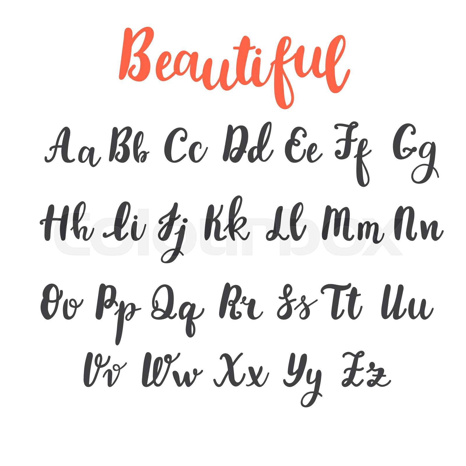 Hand draw alphabet. Uppercase and lowercase letters. Calligr Colourbox