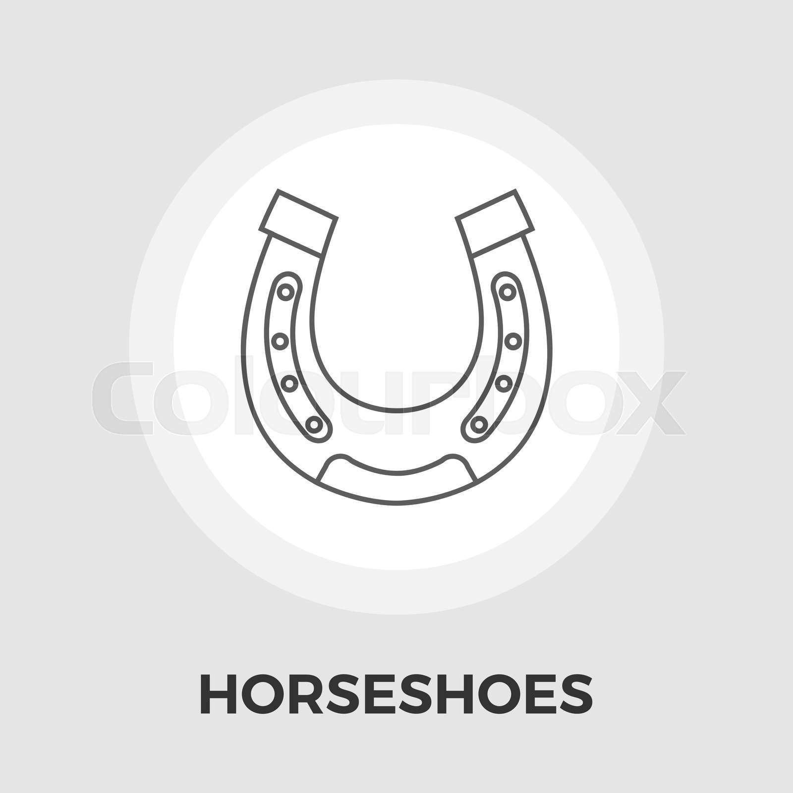 Horseshoes. Single flat icon on the circle button. Vector il Colourbox