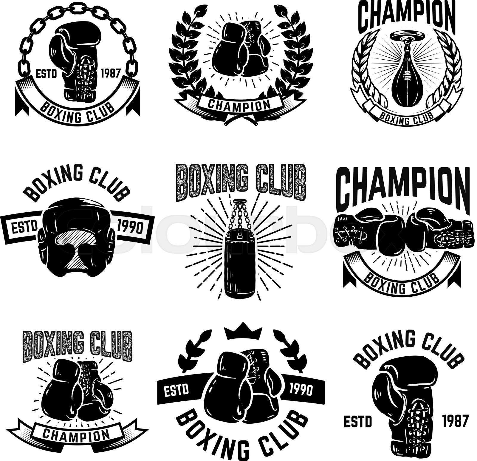 Vintage Boxing Glove sport logo Colourbox