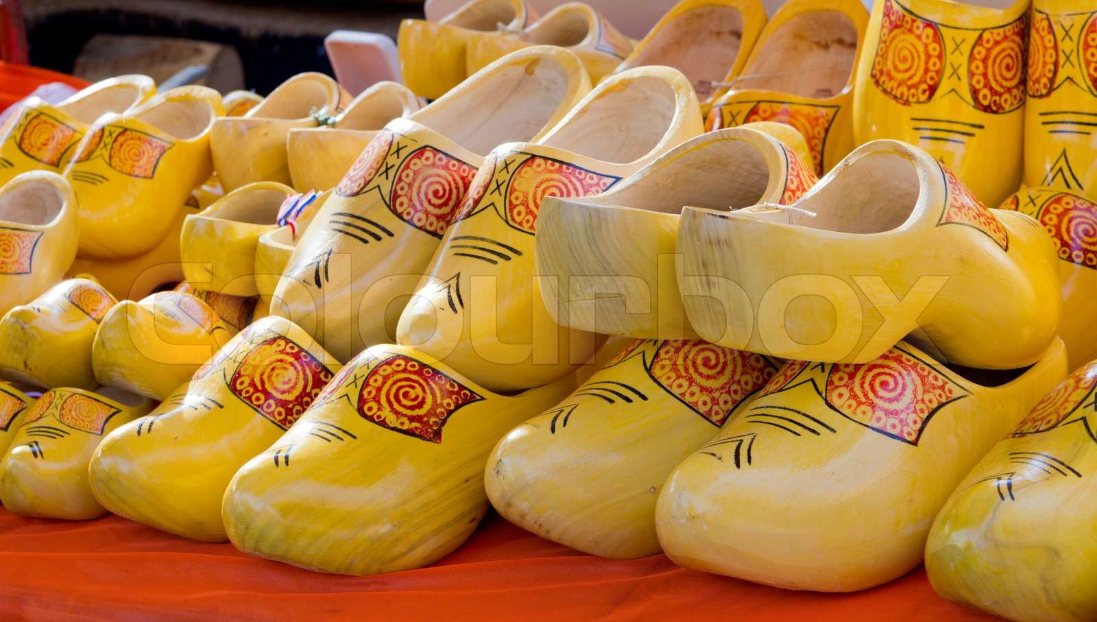 Famous traditional Dutch wooden clogs Colourbox