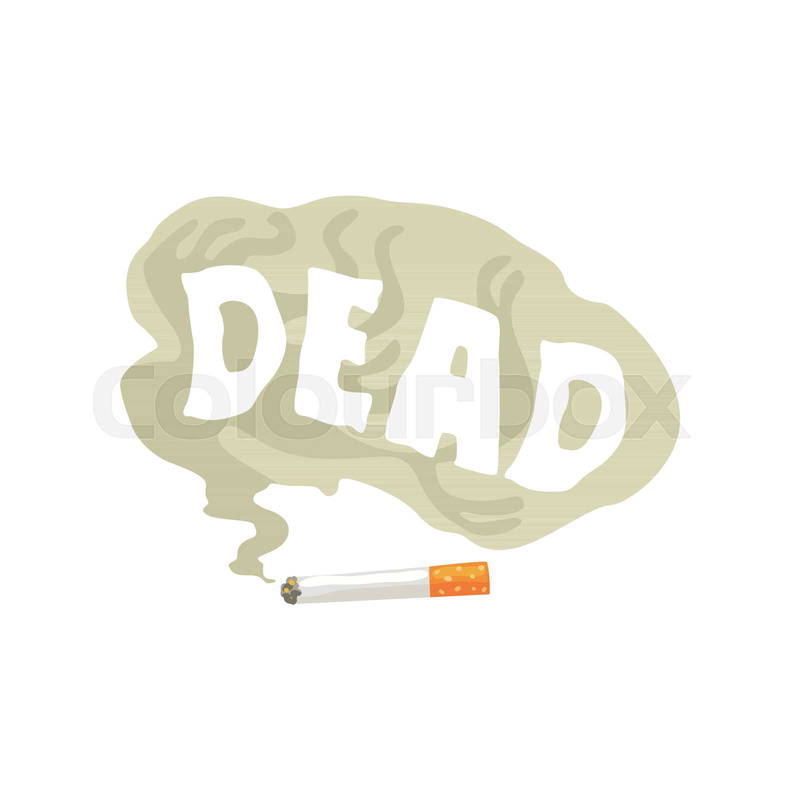 Burning cigarette with smoke and No smoking inscription, bad ..., حجم الصورة 800x800