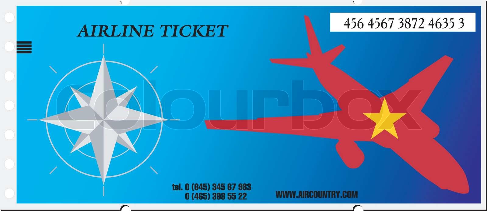 Vector illustration ticket to Vietnam | Stock vector | Colourbox