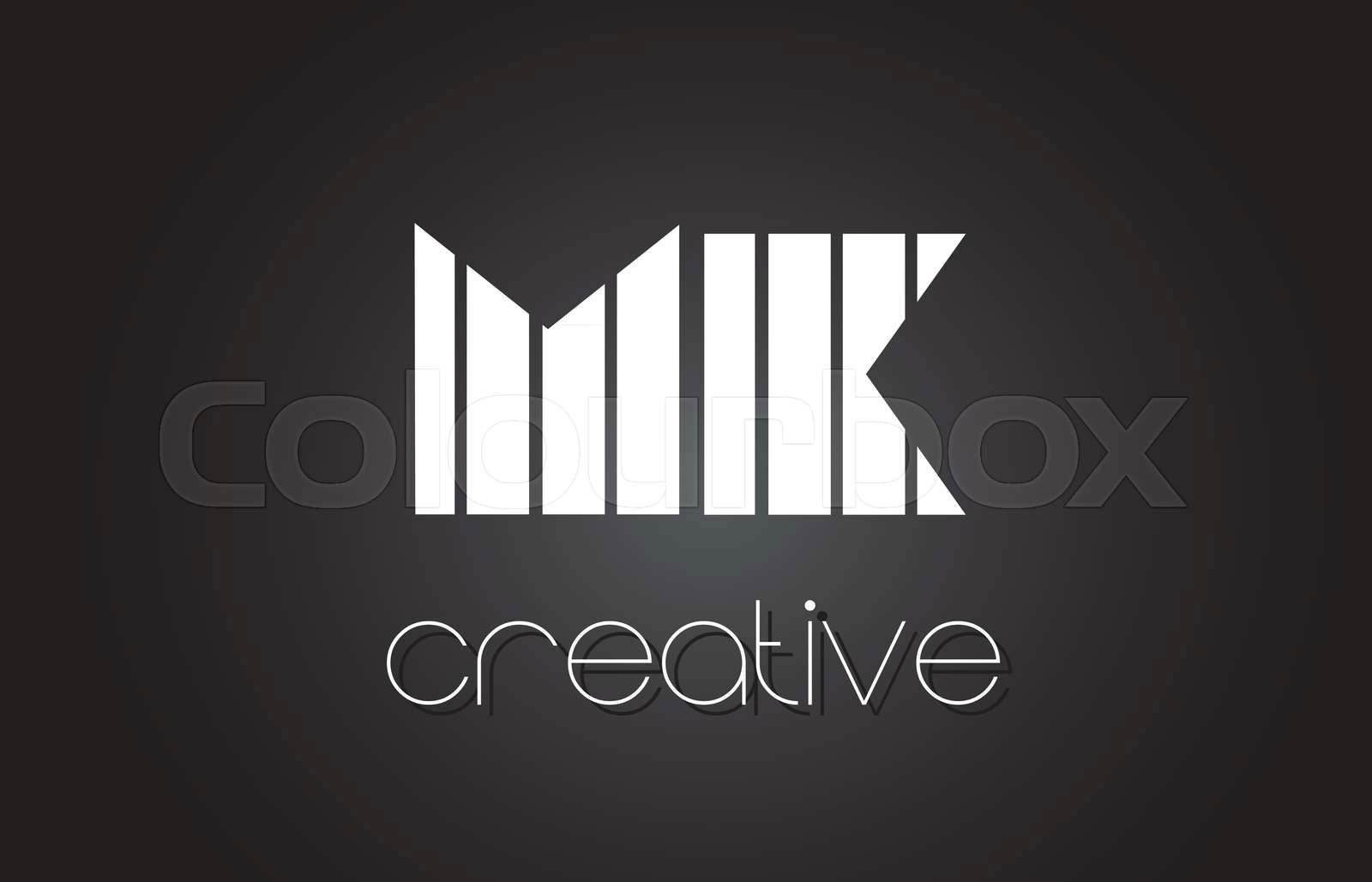 MK M K Logo Letters with Red and Black Colors and Swoosh. Cr Colourbox