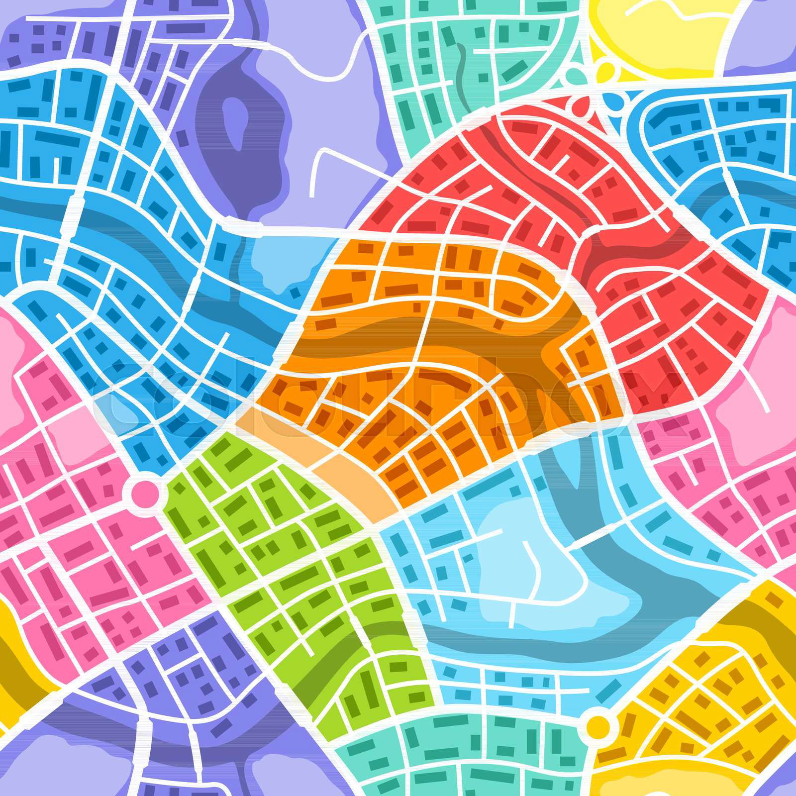 Abstract city map seamless pattern. Illustration of streets