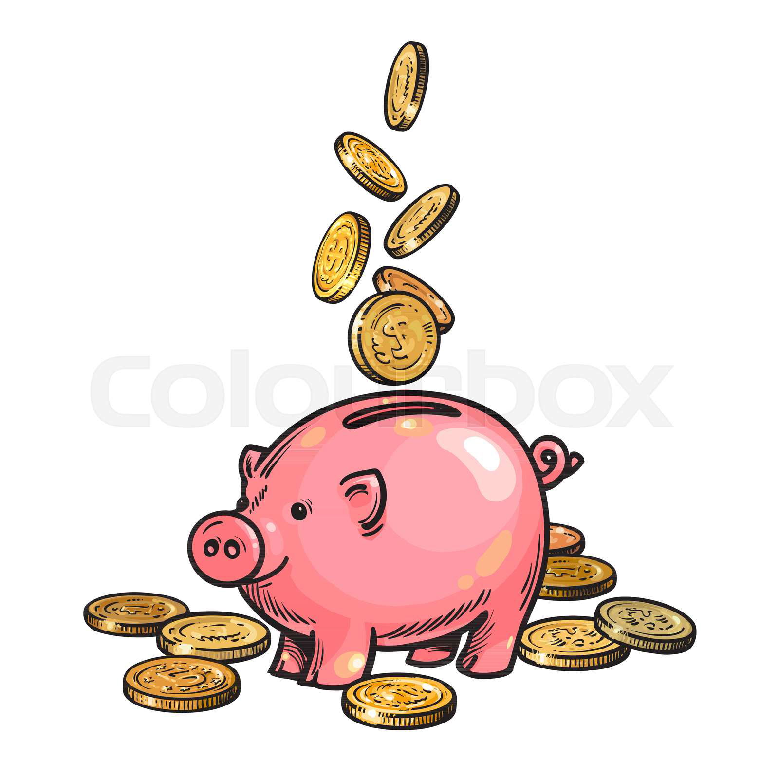 Piggy bank cartoon online