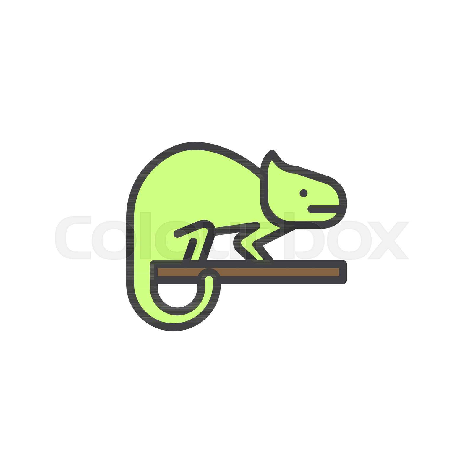 Chameleon filled outline icon, line vector sign, linear colo