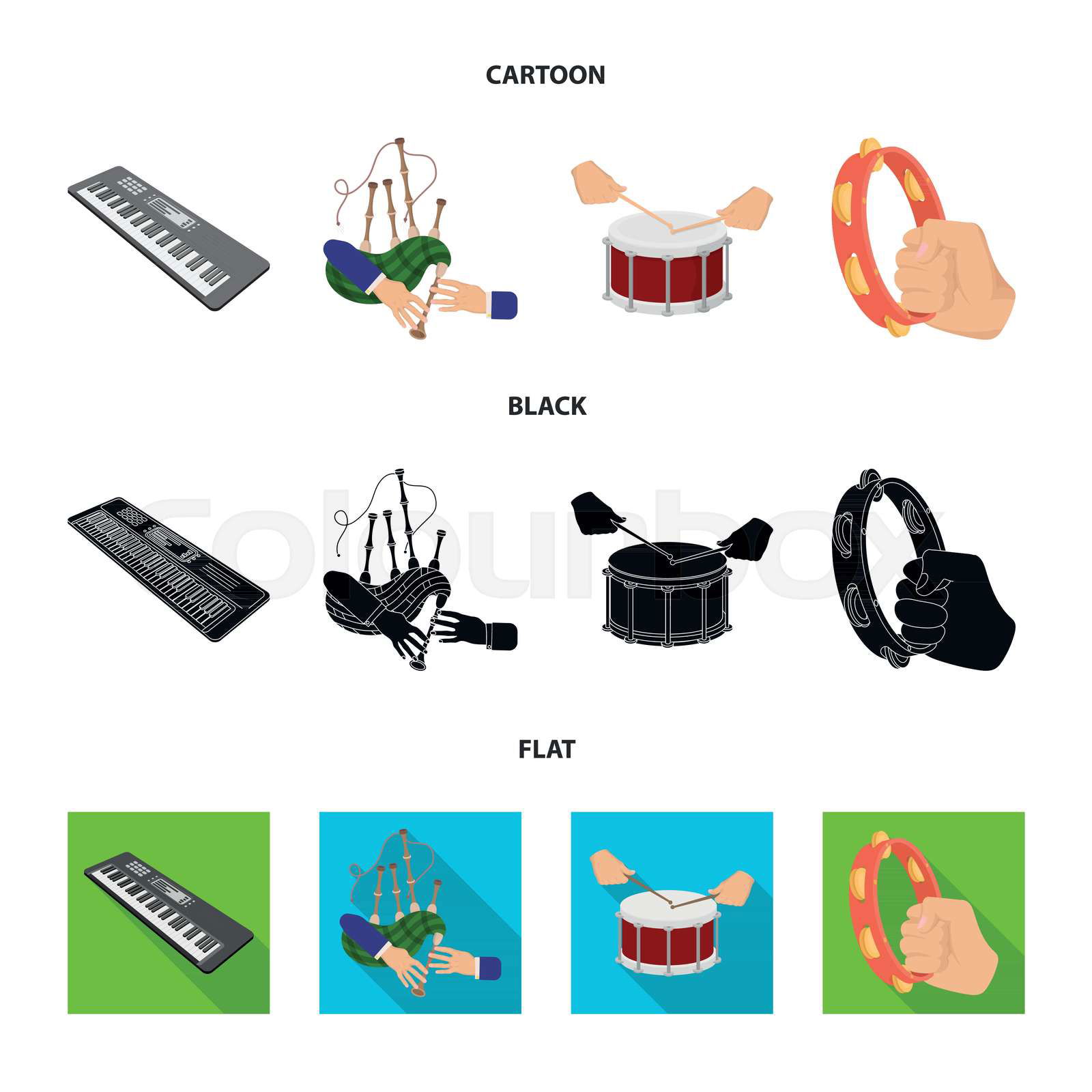 Synthesizer melodies bagpipes Scotch and other web icon in Colourbox