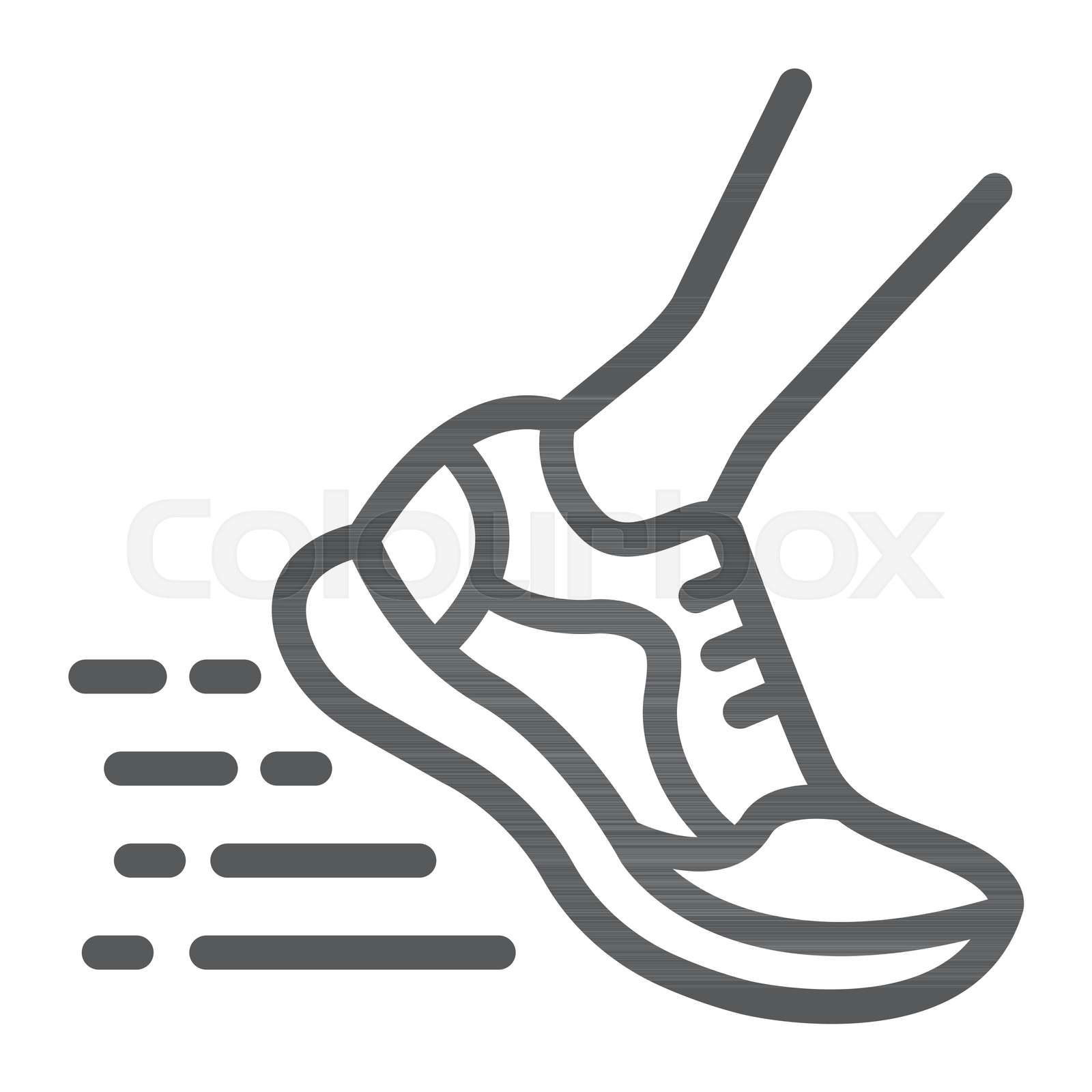 Running fast line icon footwear and sport sport shoes sign Colourbox