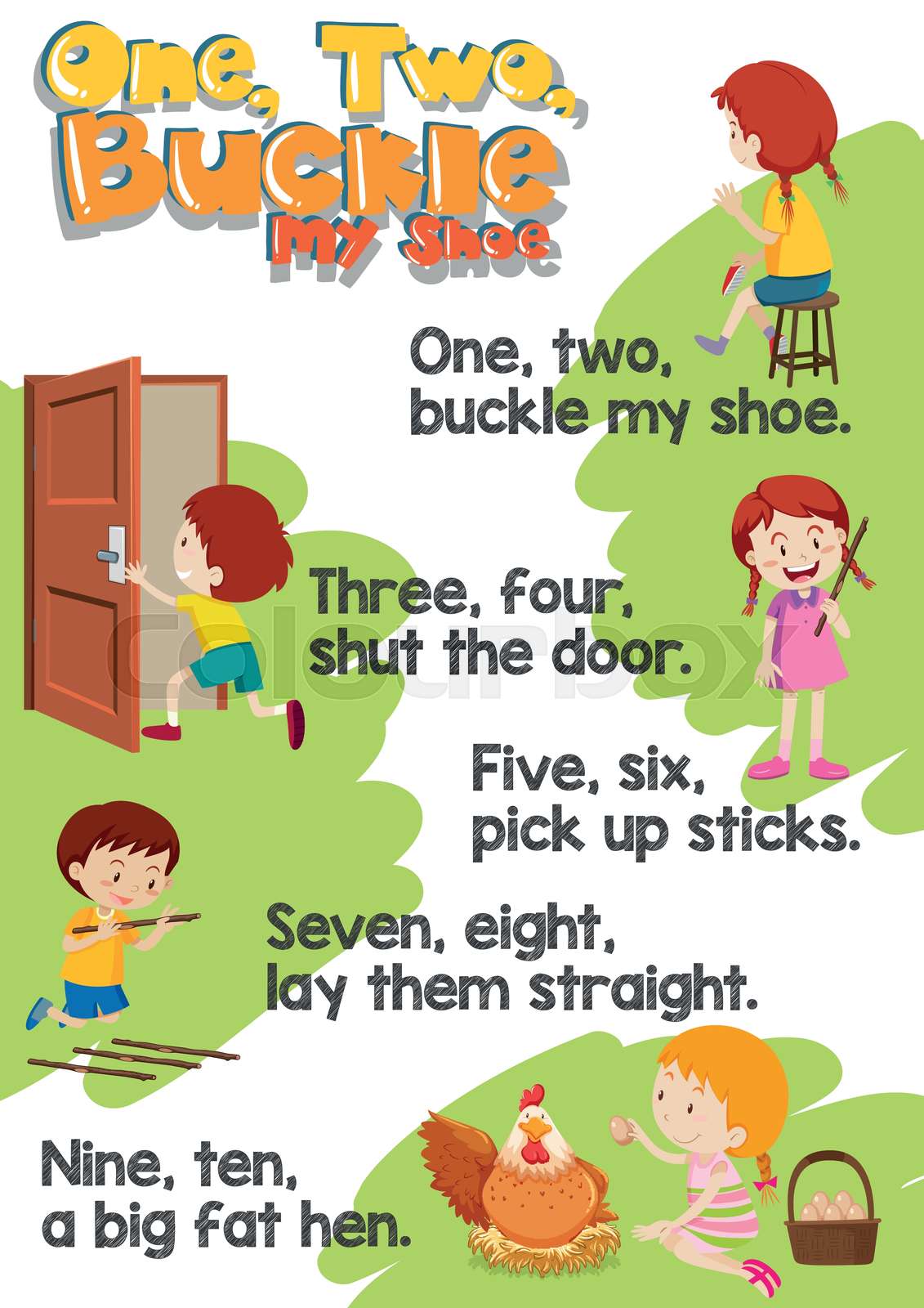 One two buckle my shoe illustration Colourbox