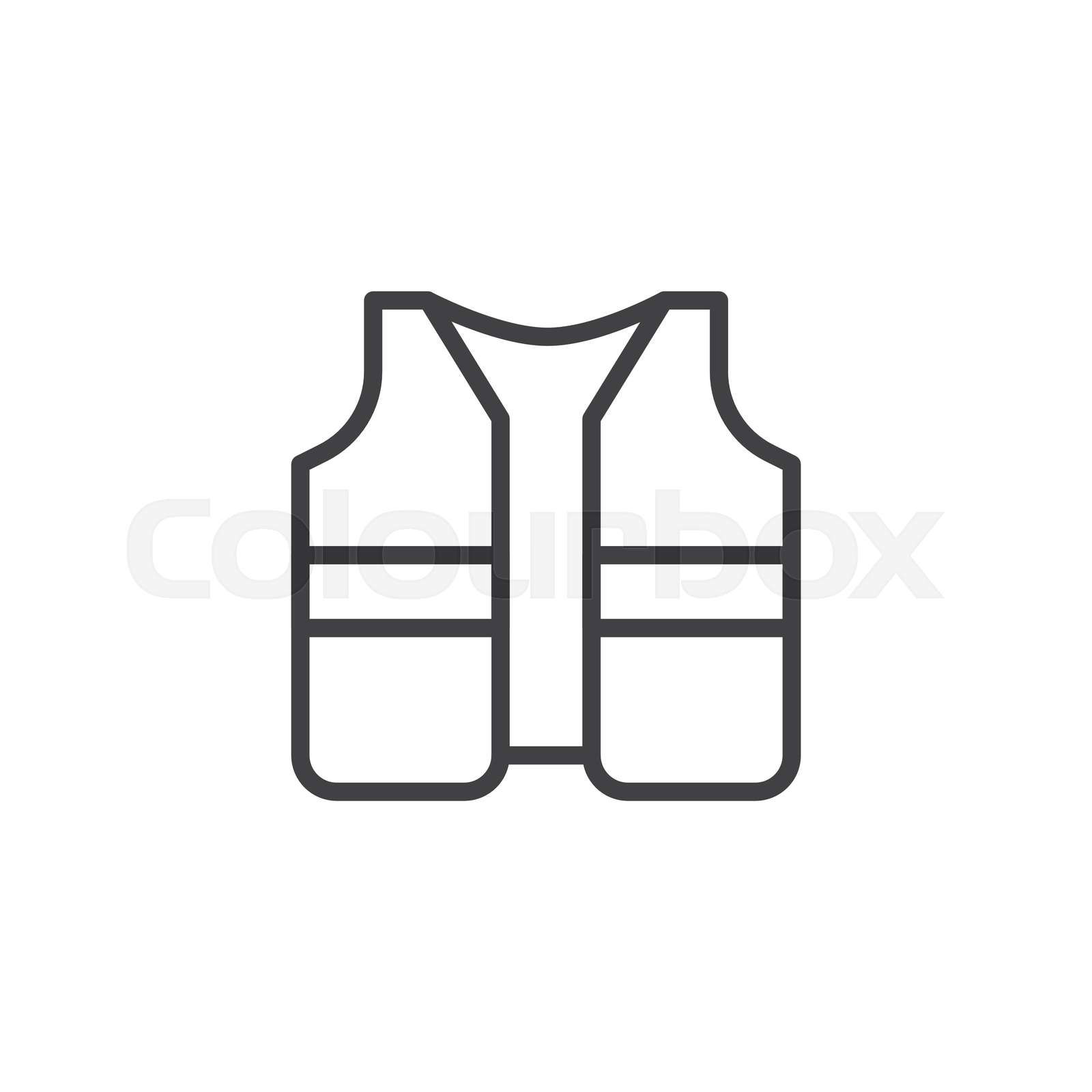 Safety jacket outline icon. linear style sign for mobile con Colourbox