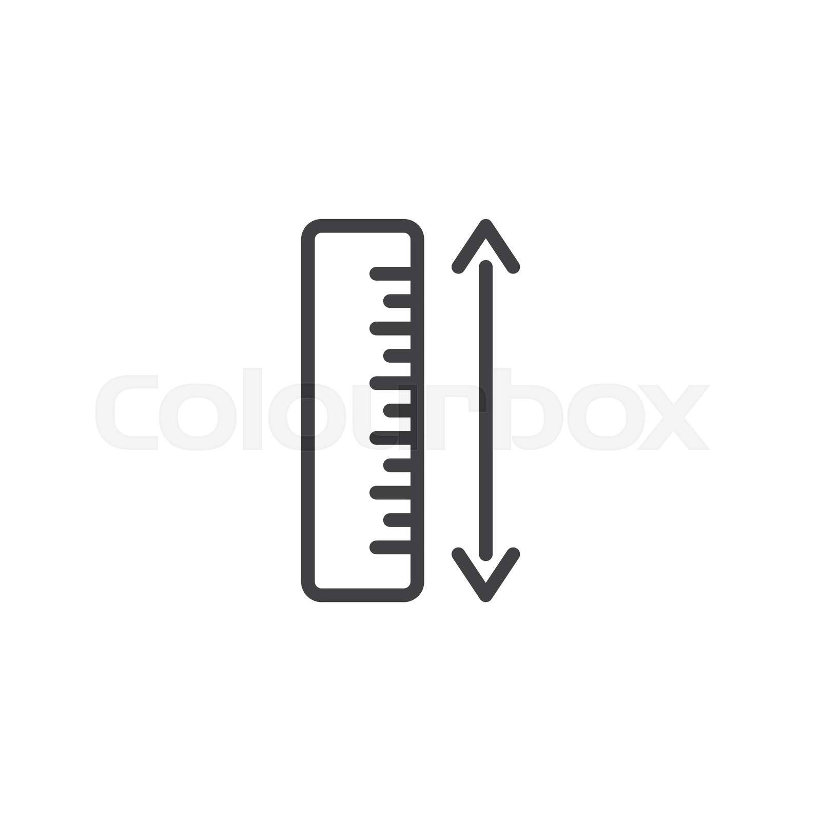 Measure ruler line icon. linear style sign for mobile concep Colourbox