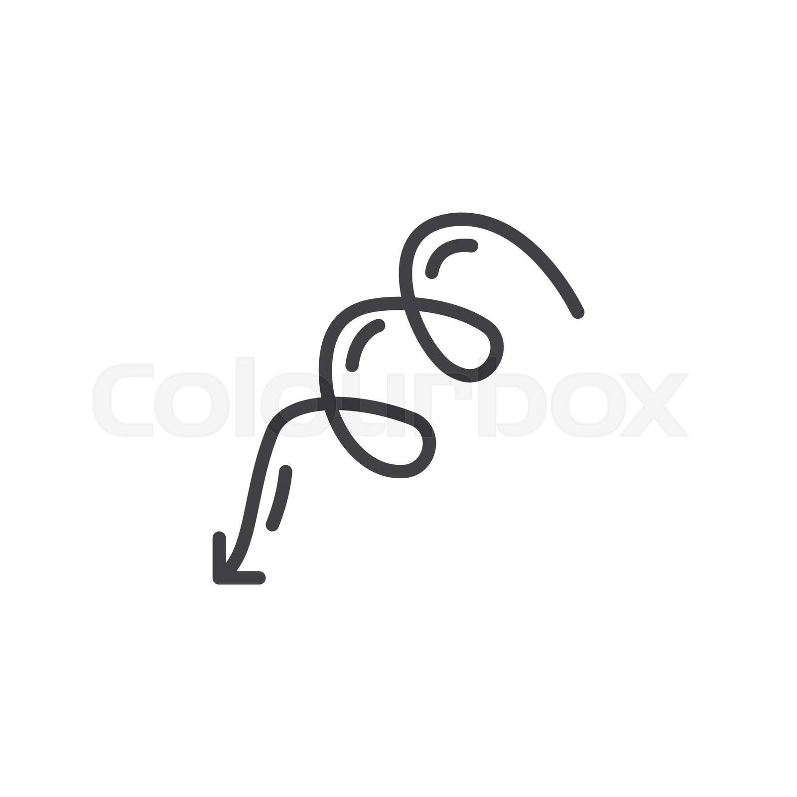 Spiral arrow down line icon. linear style sign for mobile co Colourbox