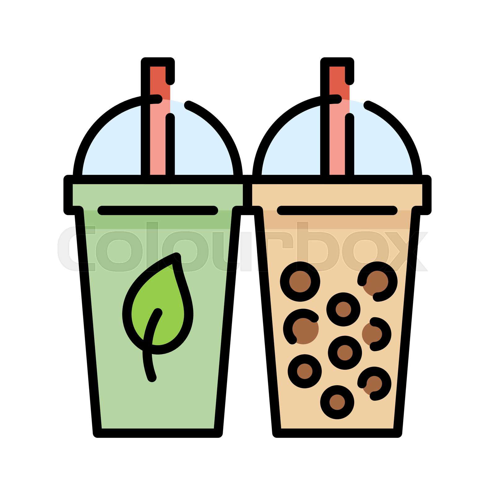 Bubble tea or Pearl milk tea filled vector icon Colourbox