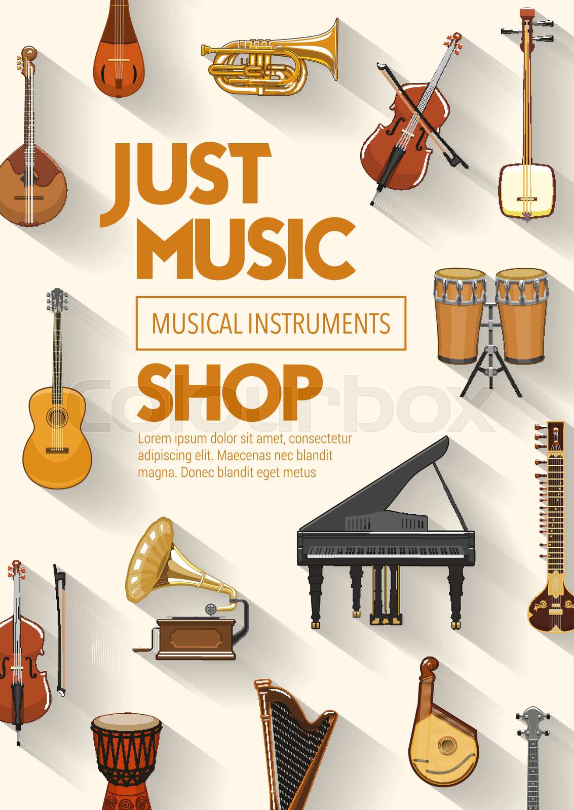 Music instruments live concert and folk band festival soun Colourbox