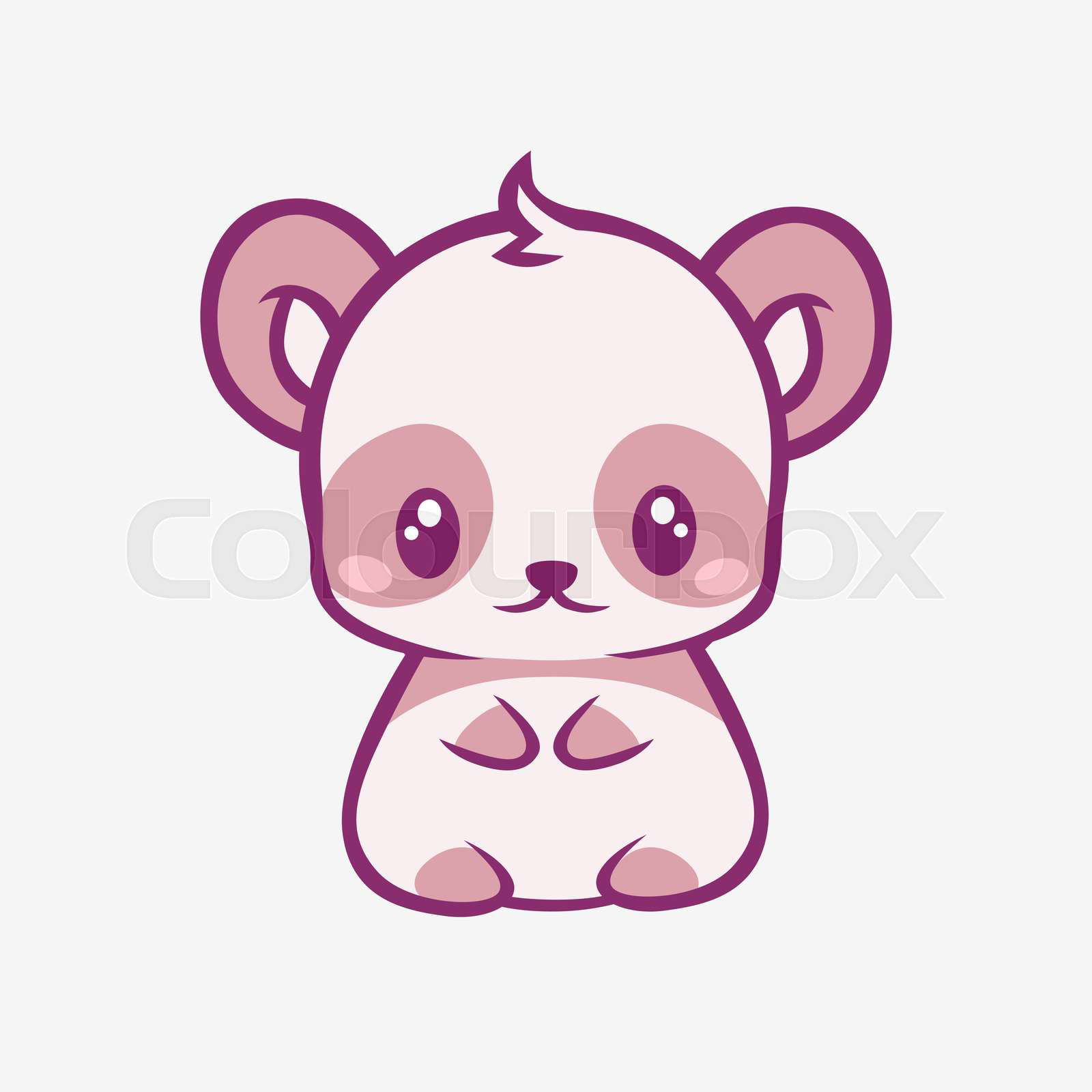 Teddy bear kawaii cartoon. Sad funny little teddy bear with Colourbox