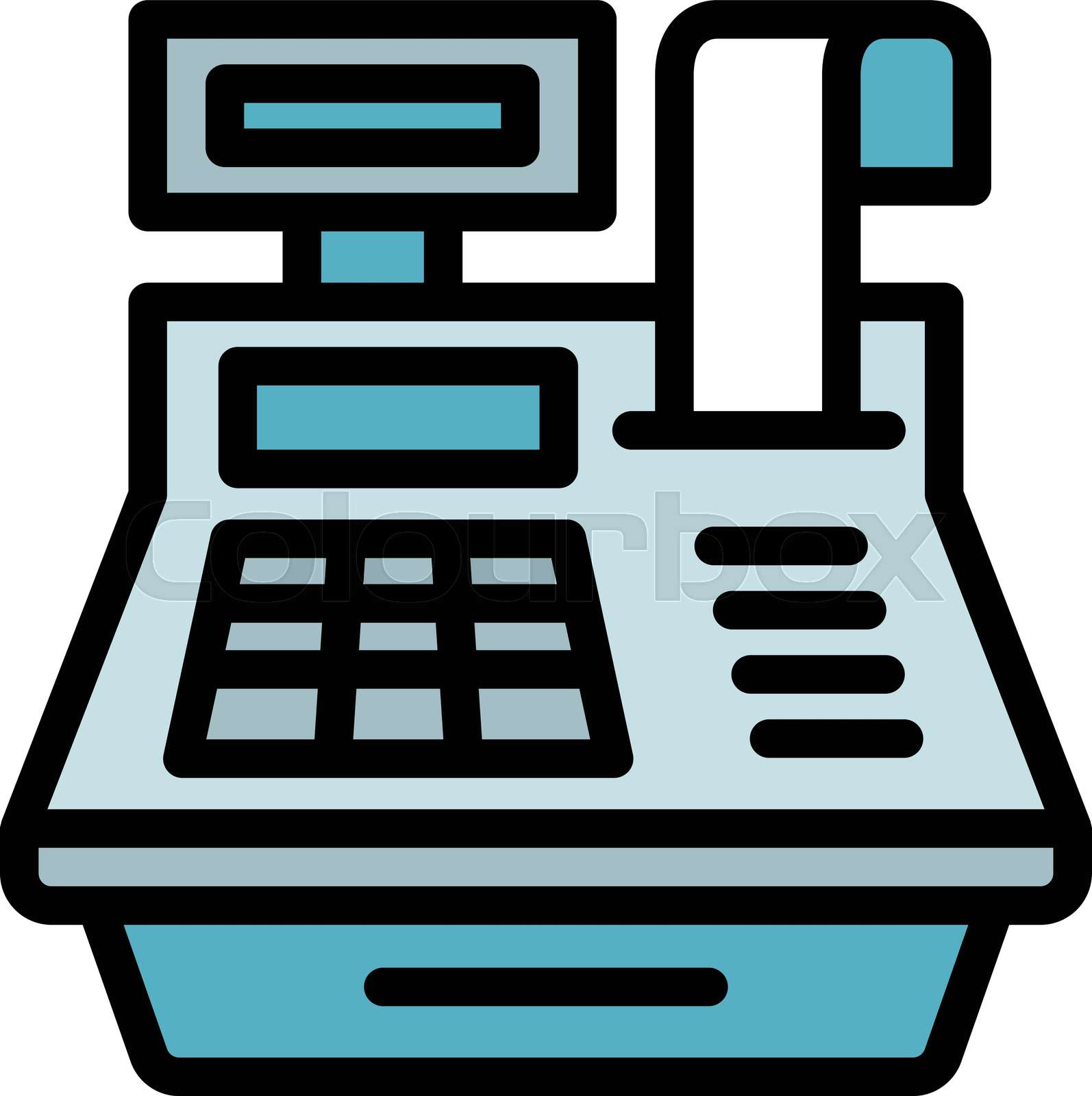 Cashier equipment icon. Outline cashier equipment vector ico Colourbox