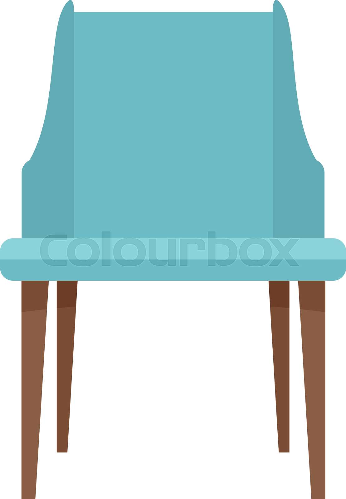 Wood plastic chair icon. Flat illustration of wood plastic c Colourbox