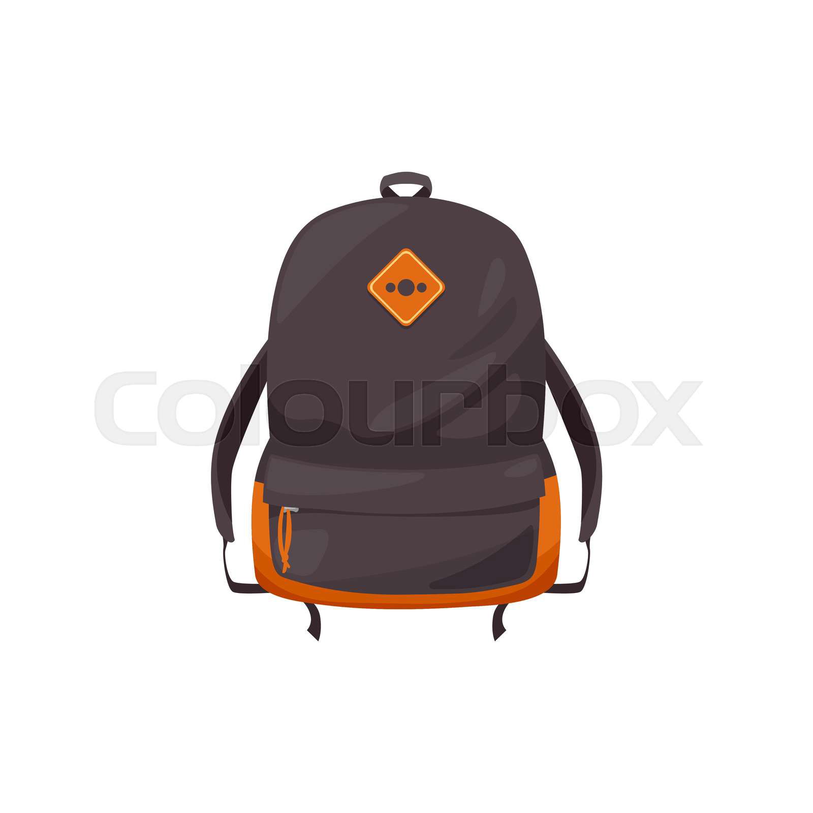 Kids schoolbag isolated vector icon cartoon rucksack of bro Colourbox