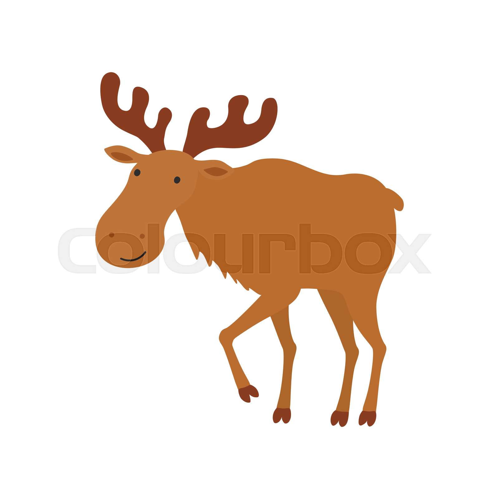 Illustration of moose cartoon. Vector illustration isolated Colourbox