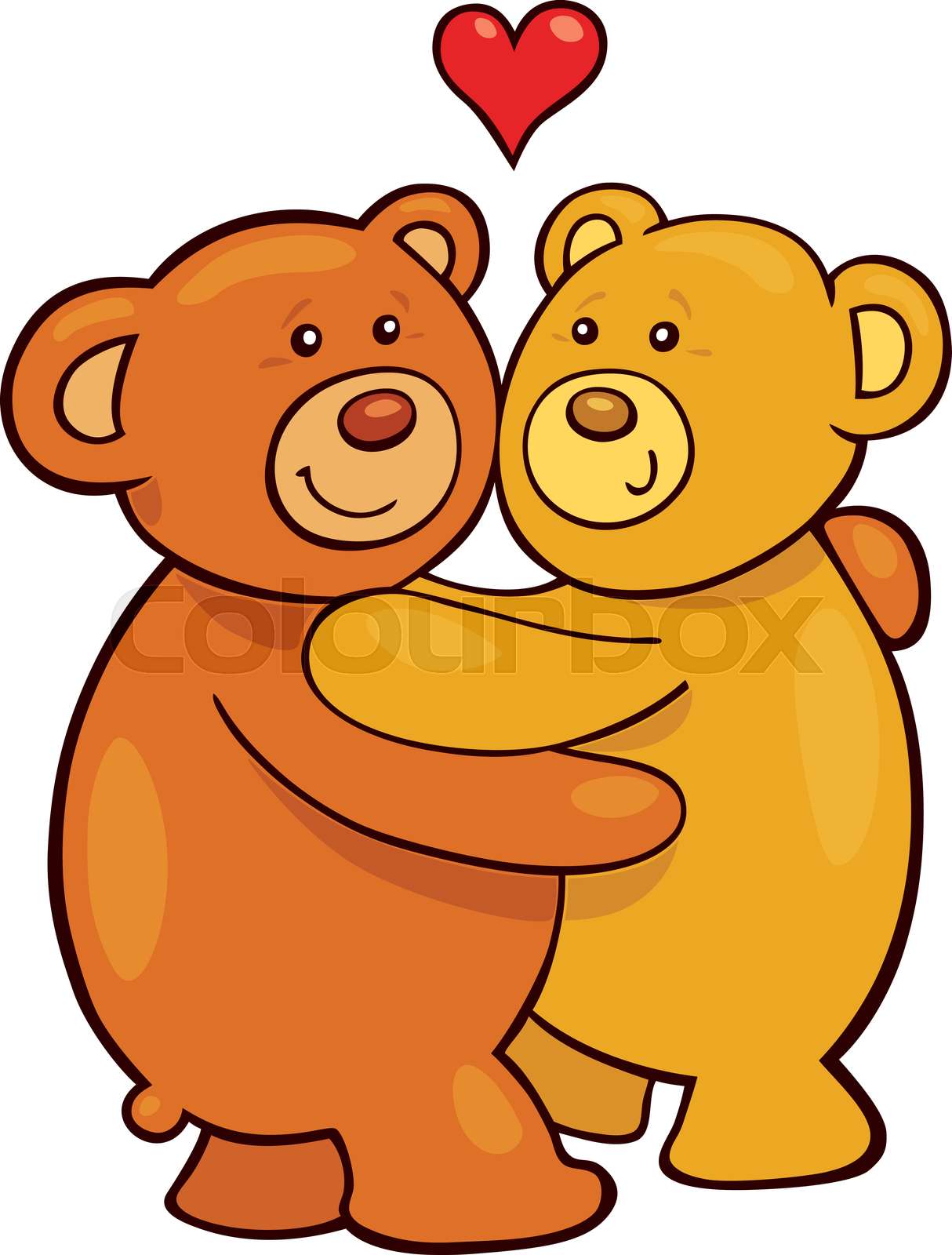 Two cute Teddy bears in love Colourbox