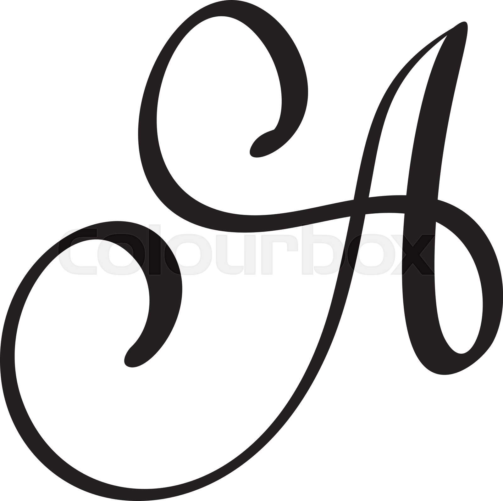 Set of Hand drawn vector calligraphy letter A and B. Script Colourbox