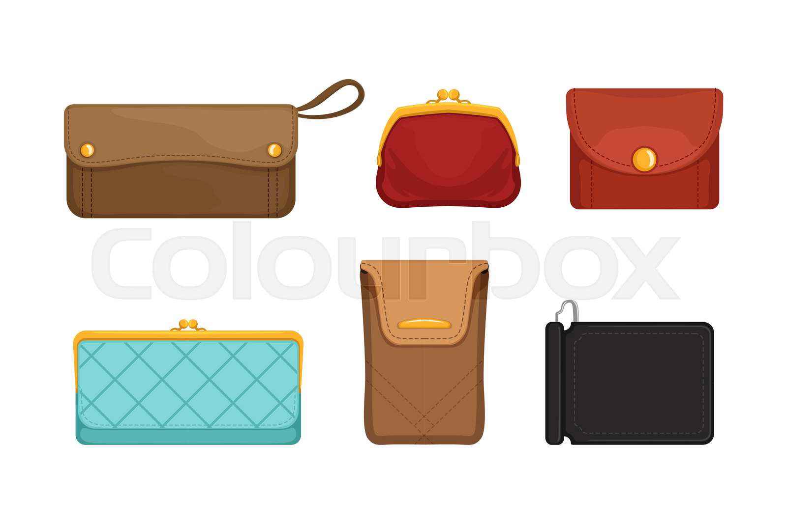 Purse and Wallet as Small Pouch for Carrying Coins and Curre Colourbox