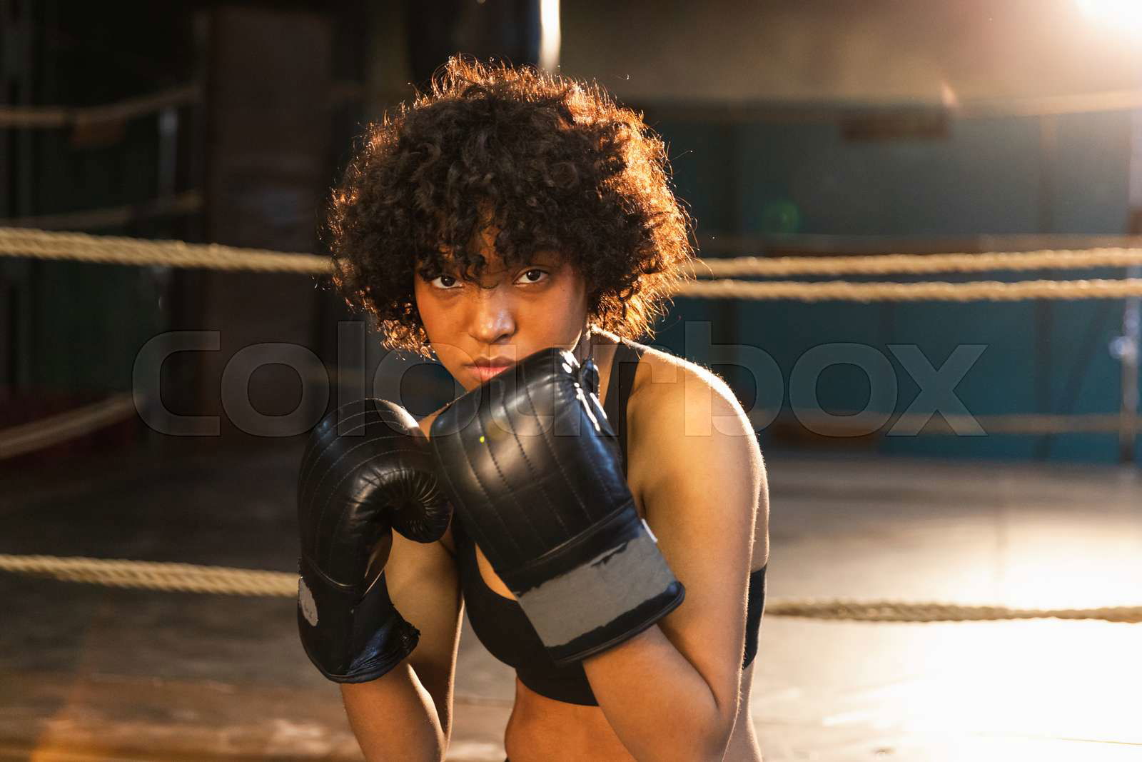 Girl with boxing gloves online