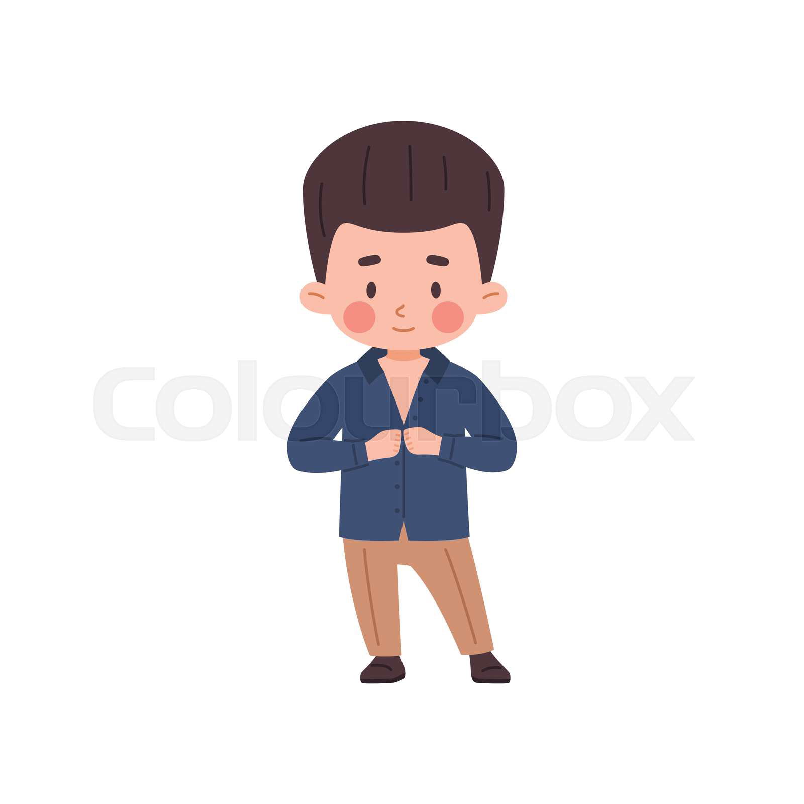 Little boy dressing up cartoon vector illustration isolated Colourbox