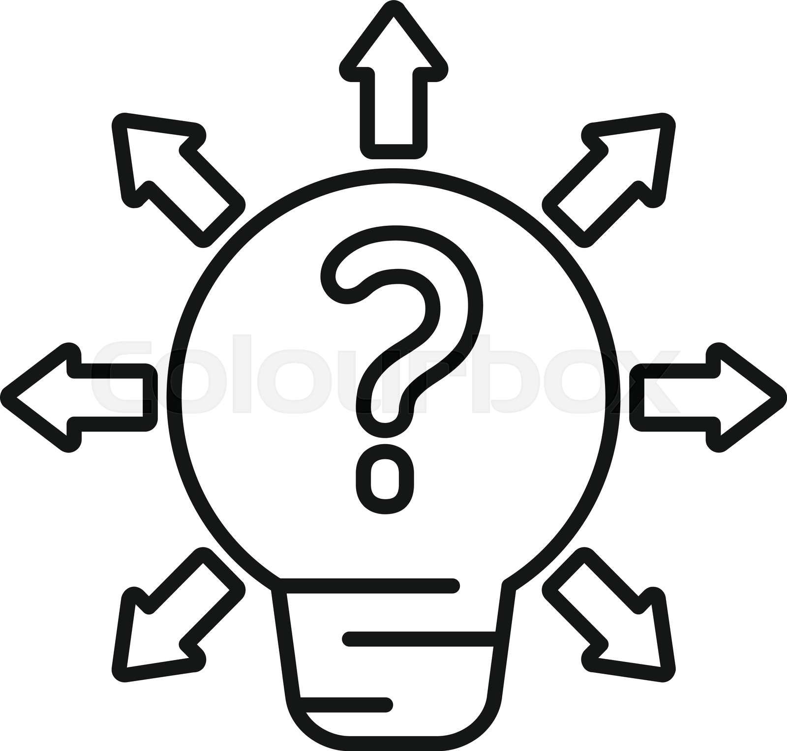 New idea critical thinking icon outline vector. Reason guess Colourbox