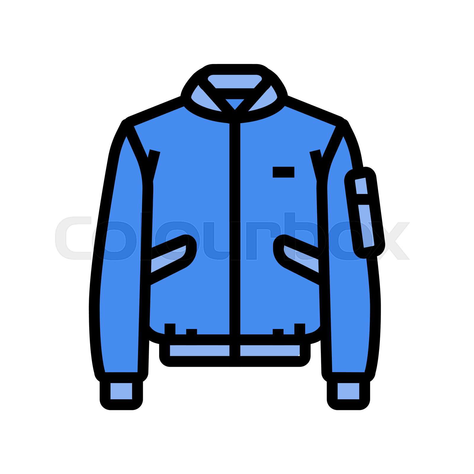 Bomber jacket streetwear cloth fashion color icon vector. bo Colourbox