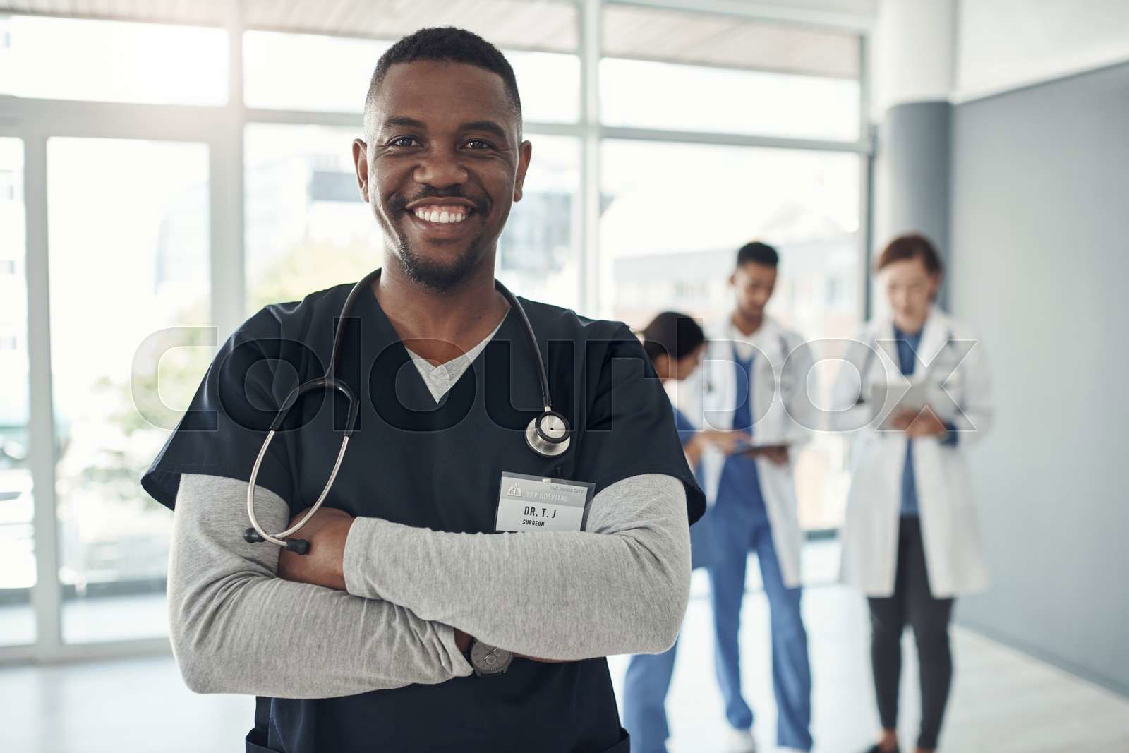 Male Doctor hospital and portrait with team for medical ser Colourbox