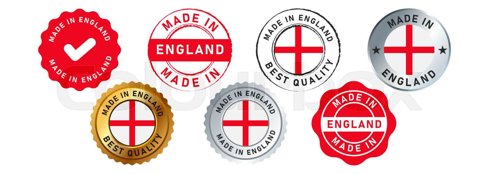 Made in england circle stamp and seal badge label sticker fo Colourbox