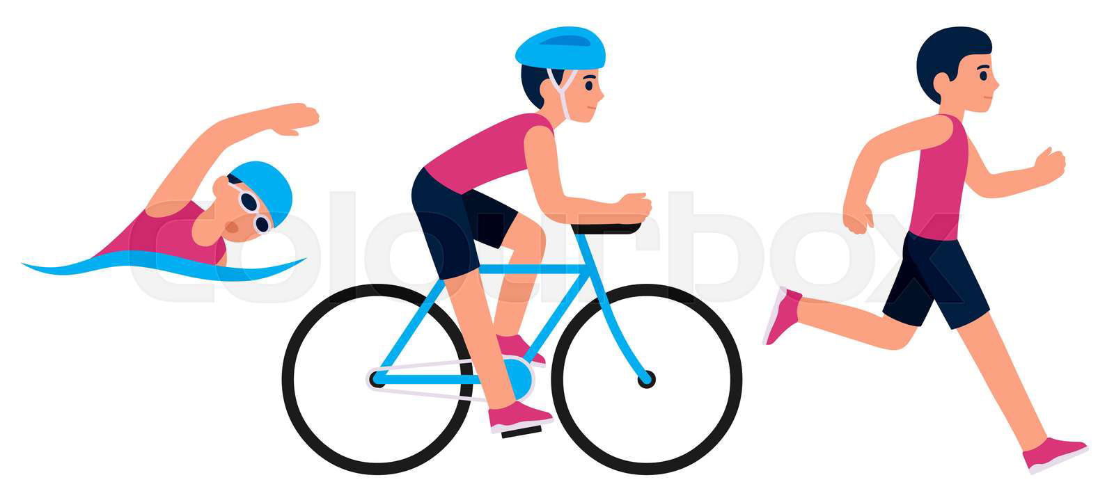 Swimming running and cycling sale