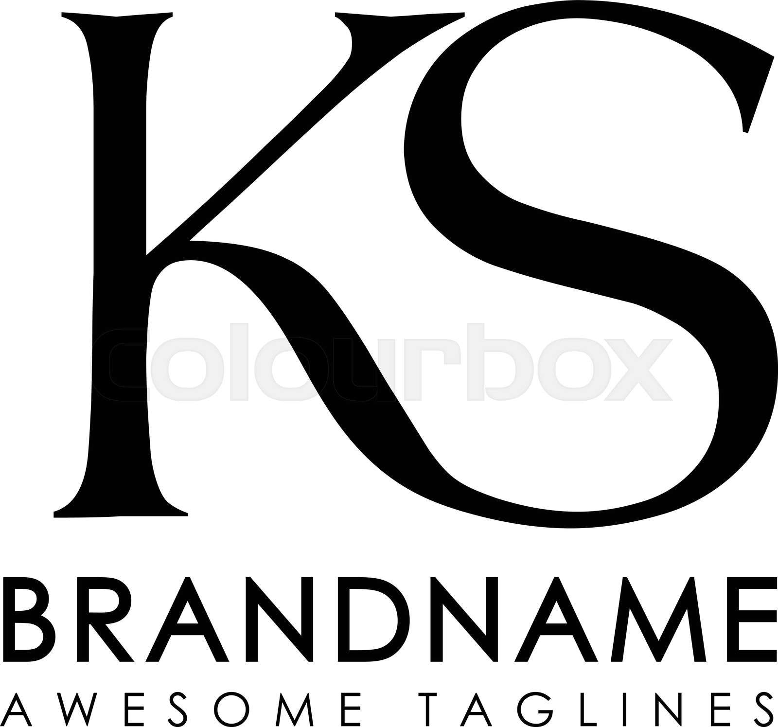 Creative simple design of initial letters KD calligraphy log