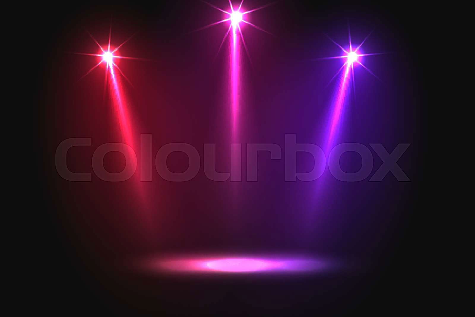 Colorful focus spotlights club dance party background Colourbox